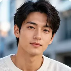 Young man with black hair